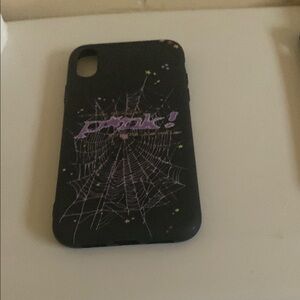 Black Phone Case with Purple Design